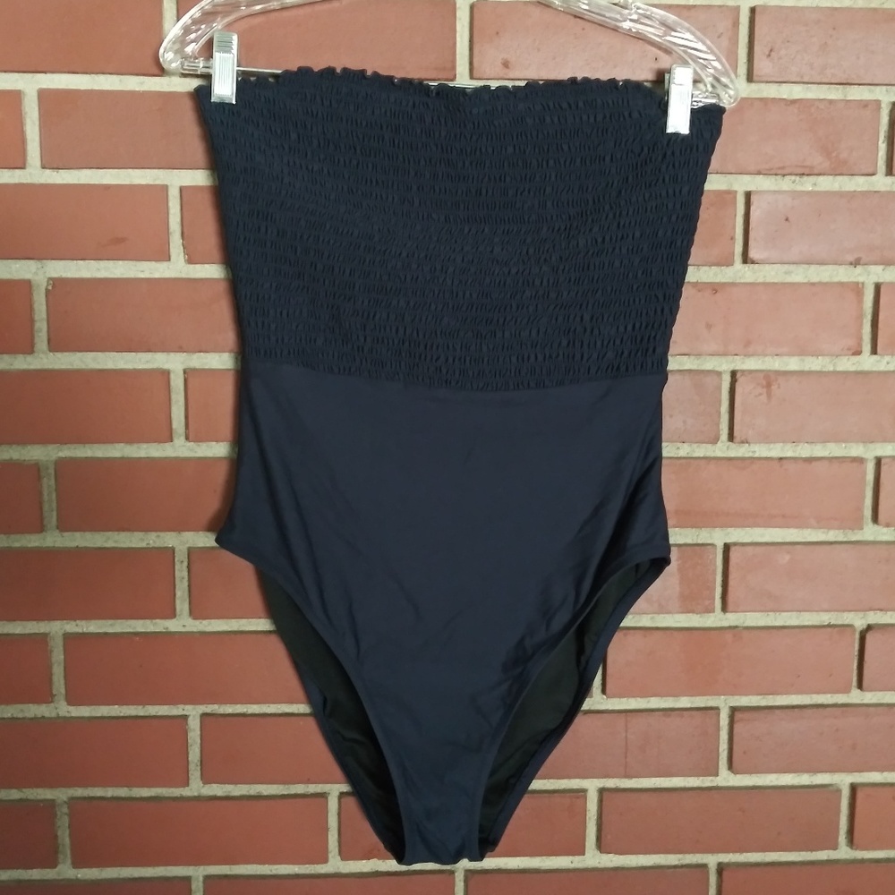 J Crew Navy One piece swimsuit strapless smocking